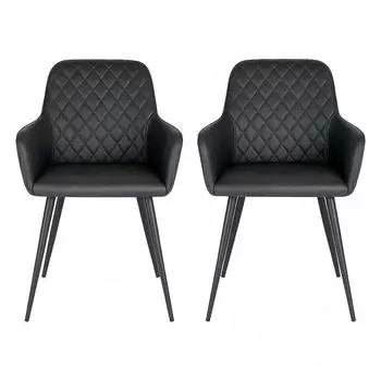 House Nordic Harbo Esszimmerstuhl Kunstleder Schwarz 2er-Set (Harbo)