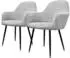 ECD Germany Esszimmerstuhl mit Armlehne Samt Grau/Rosa 4er-Set (390002858)