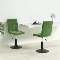vidaXL Esszimmerst&uuml;hle 2 Stk. Drehbar Dunkelgr&uuml;n Samt