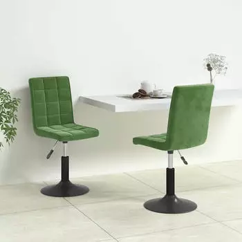 vidaXL Esszimmerst&uuml;hle 2 Stk. Drehbar Dunkelgr&uuml;n Samt (335744)