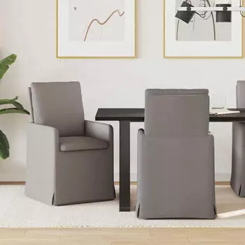 vidaXL Esszimmerst&uuml;hle 2er-Set Taupe Stoff (42017922)