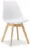 Homestyle4u Schalenstuhl Weiß Kunststoff Holzbeine Skandinavisch (3147)