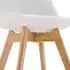 Homestyle4u Schalenstuhl Weiß Kunststoff Holzbeine Skandinavisch (3147)