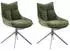 MCA Furniture Parker Esszimmerstuhl Polyester olive/Edelstahl 360° drehbar (2er-Set)