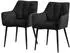 ML-Design Esszimmerstuhl 2er-Set Frottee gepolstert Schwarz (490015018)