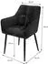 ML-Design Esszimmerstuhl 2er-Set Frottee gepolstert Schwarz (490015018)