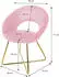 ML-Design Esszimmerstuhl mit runder Rückenlehne, Rosa, Samt, Metallgestell (490013925)