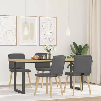 vidaXL Esszimmerst&uuml;hle 4er-Set Stoff Dunkelgrau (3315298)