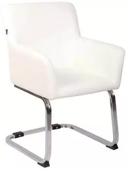 CLP Puka Freischwinger Kunstleder wei&szlig;, Edelstahl-Gestell (312313)