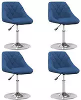 vidaXL Esszimmerst&uuml;hle 4 Stk. Drehbar Blau Samt