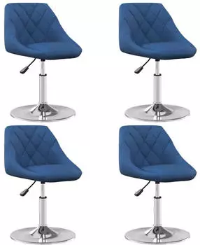 vidaXL Esszimmerst&uuml;hle Drehbar Blau Samt 4 Stk. (3088762)