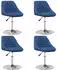 vidaXL Esszimmerstühle Drehbar Blau Samt 4 Stk. (3088762)
