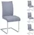Idimex ALADINO Freischwinger 4er-Set Stoffbezug grau, Metallgestell chrom (12373)