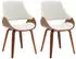 CLP Vangale Esszimmerstuhl 2er Set Stoff, Walnuss/Creme (327239)