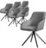 ML-Design Esszimmerstuhl drehbar 360°, Textil Webstoff, Grau, 6er-Set (490014989)