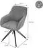 ML-Design Esszimmerstuhl drehbar 360°, Textil Webstoff, Grau, 6er-Set (490014989)