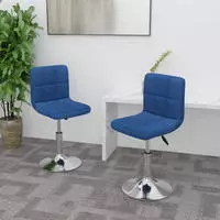vidaXL Esszimmerst&uuml;hle 2 Stk. Drehbar Blau Stoff