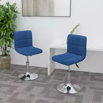 vidaXL Esszimmerst&uuml;hle 2er-Set Drehbar Stoff Blau (334213)
