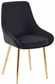 CLP Elmira Esszimmerstuhl Samt schwarz, Metallgestell gold (324109)
