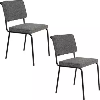 Zuiver Buddy Esszimmerstuhl Metall/Stoff, Schwarz