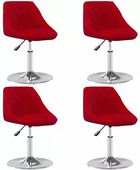 vidaXL Esszimmerst&uuml;hle 4 Stk. Drehbar Weinrot Samt (3088764)