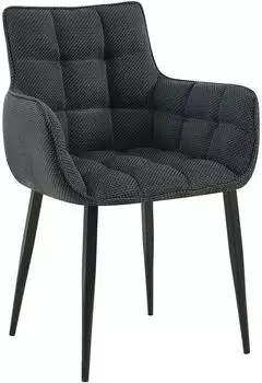 CLP Tirana Esszimmerstuhl Stoff Titangrau, Metallgestell Schwarz (313786)