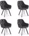 Homestyle4u Armlehnstuhl 4er-Set Samt Grau, drehbar, Metallbeine (2352)