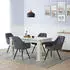 Homestyle4u Armlehnstuhl 4er-Set Samt Grau, drehbar, Metallbeine (2352)