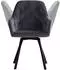Homestyle4u Armlehnstuhl 4er-Set Samt Grau, drehbar, Metallbeine (2352)