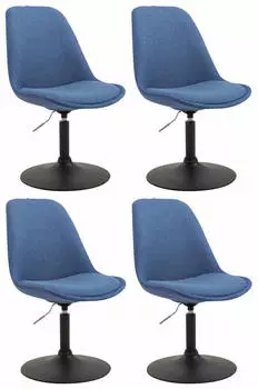 CLP Maverick Esszimmerstuhl Stoff, drehbar, h&ouml;henverstellbar, blau/schwarz