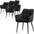 ML-Design Esszimmerstuhl 6er-Set Frottee gepolstert Schwarz