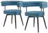 ML-Design Esszimmerstühle 2er Set Teddy-Stoff Blau 360° drehbar mit Armlehnen (490018324)