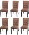 MCW Edinburgh II Esszimmerstuhl Chesterfield Textil Braun, 6er-Set (Edinburgh II-6)