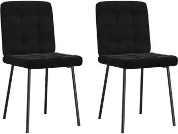 vidaXL Esszimmerst&uuml;hle 2 Stk. Samt Schwarz (4101086)