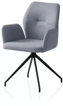 SalesFever Taormina Armlehnstuhl 180&deg; Drehfunktion Polyester Dunkelgrau/Schwarz (368541)