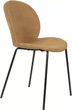 Zuiver Bonnet Esszimmerstuhl Eisen/Polyester Gelb 2er-Set