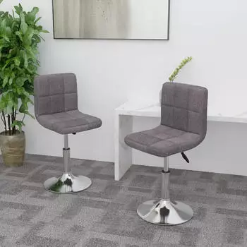 vidaXL Esszimmerst&uuml;hle 2 Stk. drehbar Taupe Stoff (334218)