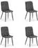 Homestyle4u Polsterstuhl Samt Grau Metallbeine 4er-Set (2328)