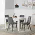 Homestyle4u Polsterstuhl Samt Grau Metallbeine 4er-Set (2328)