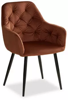 Homestyle4u Polsterstuhl mit Armlehnen Samt Braun
