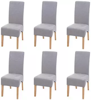 MCW Crotone-S6 Esszimmerstuhl 6er-Set Textil hellgrau (800000416981)