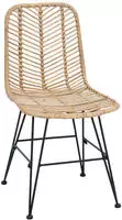 vidaXL Esszimmerstuhl 2 pcs Rattan und Eisen Natur 44,5 x 54,5 x 85 cm