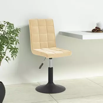 vidaXL Esszimmerst&uuml;hle 4er-Set Drehbar Samt Creme (3089288)