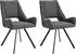 xonox.home Helen Armlehnenstuhl 2er-Set, Anthrazit, Stoff (56x91x63cm)