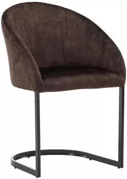 Livetastic Evening Esszimmerstuhl-Set 2er Samt Metall Schwarz/Dunkelbraun (002615040701)
