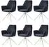 MCW G67 Esszimmerstuhl 6er-Set, drehbar, Samt, anthrazit-blau (MCW-G67)