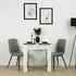 Homestyle4u Esszimmerstuhl Polster Leinen Grau