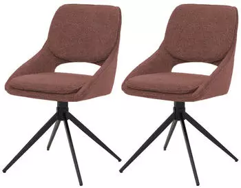 MCW Esszimmerstuhl N73 2er-Set Boucl&eacute; 540g/m&sup2; Braun (MCW-N73)