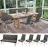 MCW Esszimmer-Set G55 5-teilig, 4 Stühle + Sitzbank 160cm, grau-braun