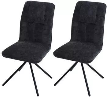 MCW Esszimmerstuhl N99 drehbar Chenille dunkelgrau, 2er-Set (MCW-N99)